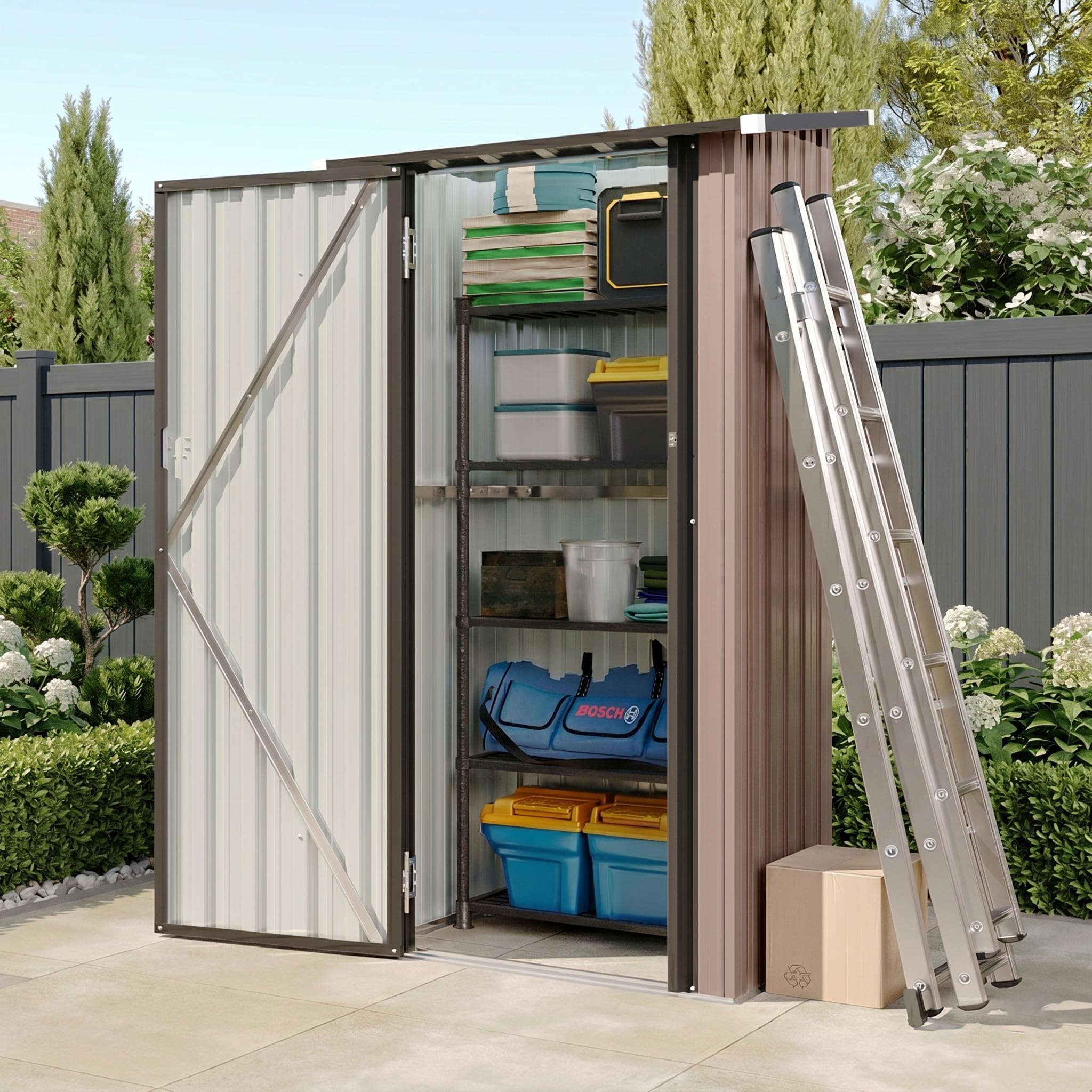 Amazon.com : Aoxun 3x1.9 Ft Outdoor Storage Cabinet - Waterproof